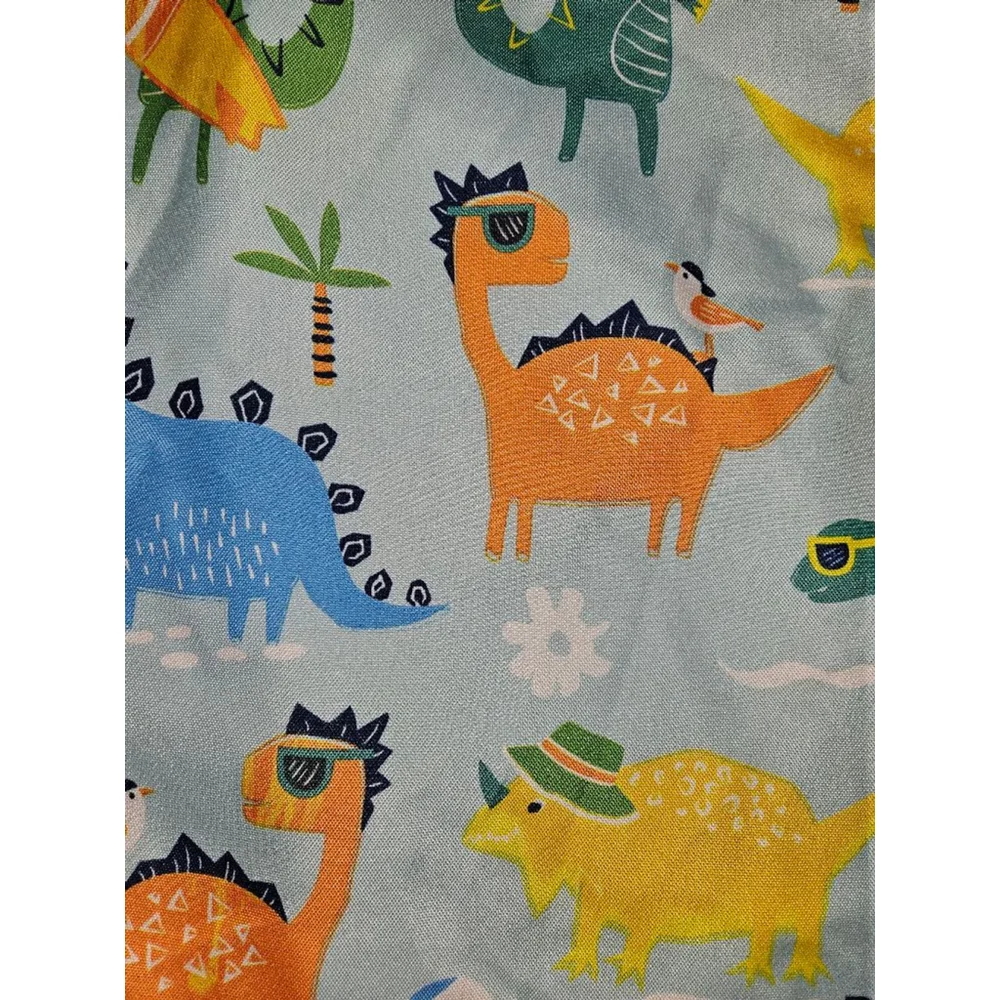 Tommy Bahama Reversible Duvet Dinosaurs Blanket 50 in x 60 Blue Green Multi